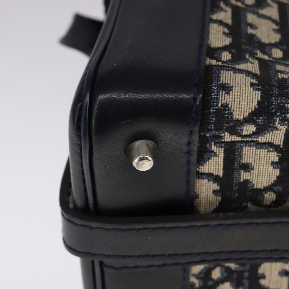 Christian Dior Trotter Oblique canvas et cuir, NAVY, CANVAS, Shoulder bag