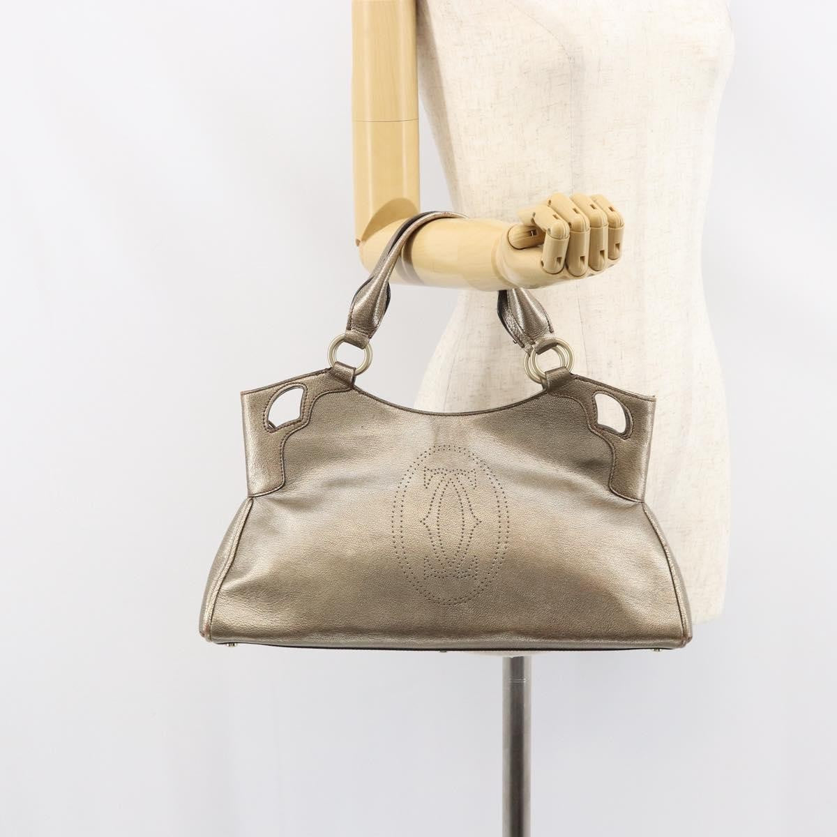 cartier Marcello Handbag Leather, GOLD, LEATHER, Tote bag