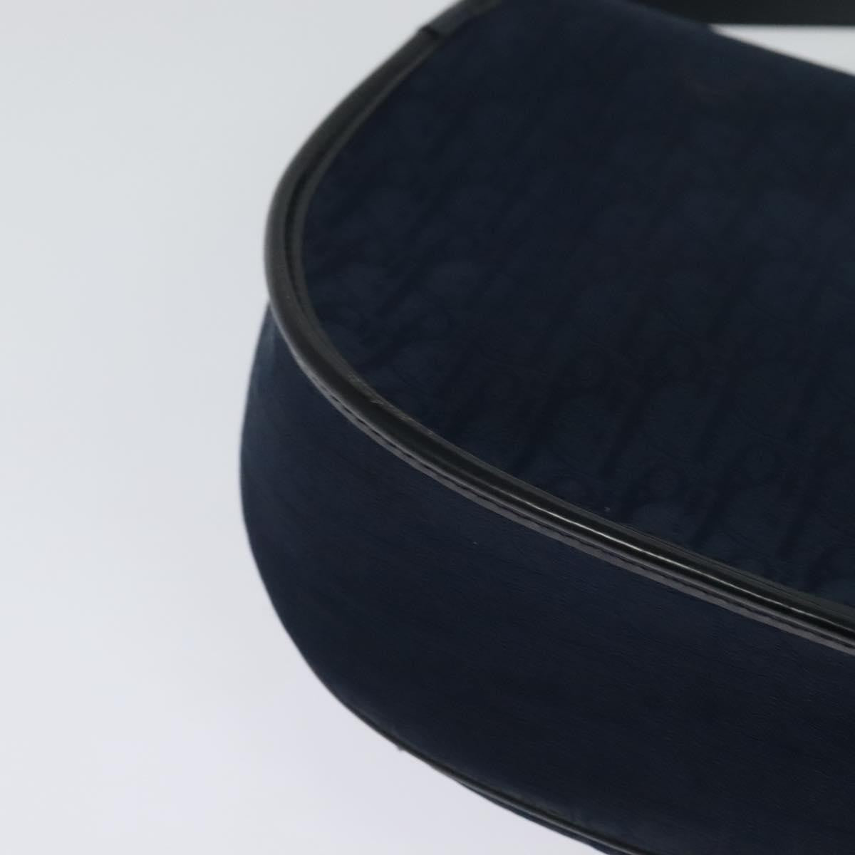 Christian Dior Vintage Trotter Shoulder Bag Canvas, NAVY, CANVAS, Shoulder bag