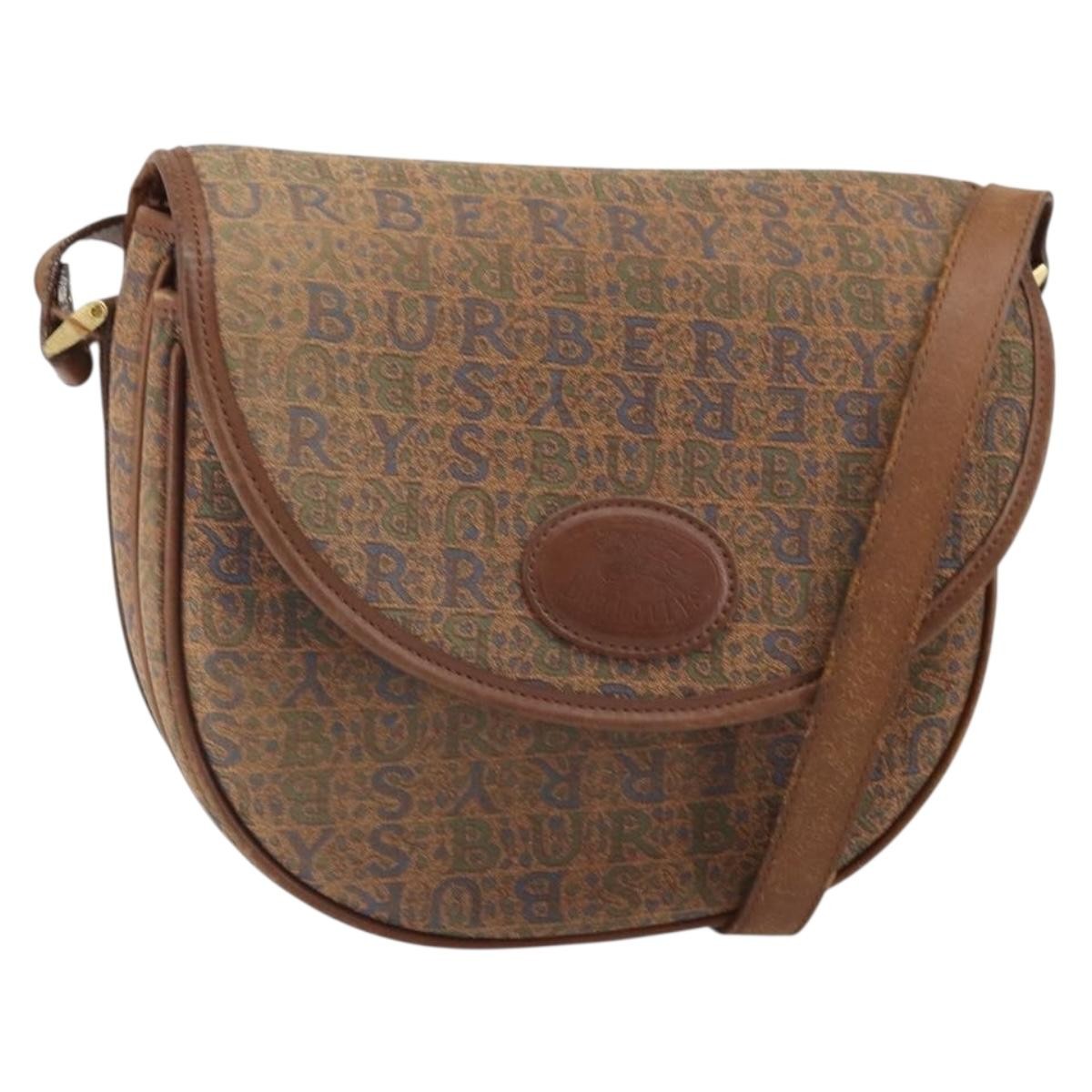 Burberry Flap Shoulder Bag Canvas, BROWN, CANVAS, Shoulder bag