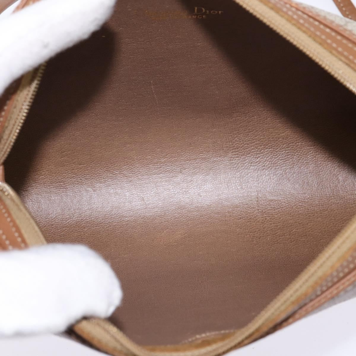 Christian Dior Vintage Honeycomb Shoulder Bag Canvas and Leather, BEIGE, CANVAS, Shoulder bag