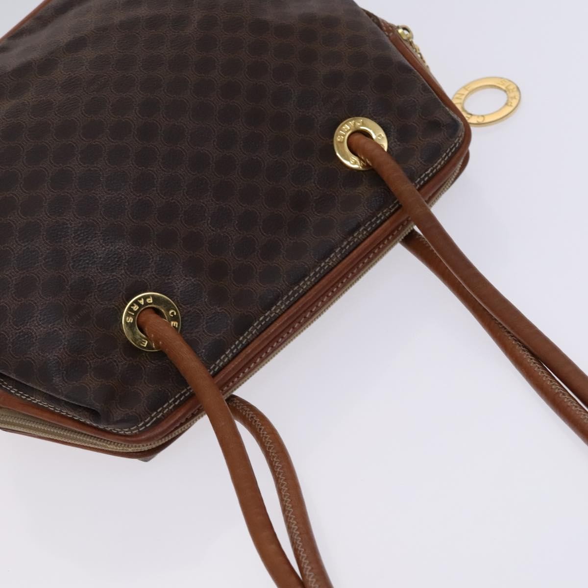 Celine Vintage Macadam Shoulder Bag Canvas, BROWN, CANVAS, Shoulder bag