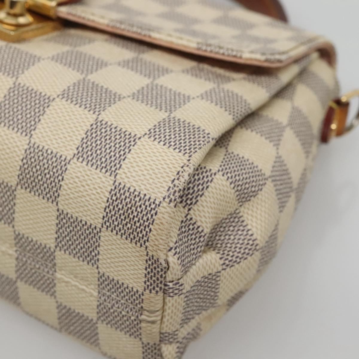Louis Vuitton Croisette Handbag Damier, WHITE, CANVAS, Handbag