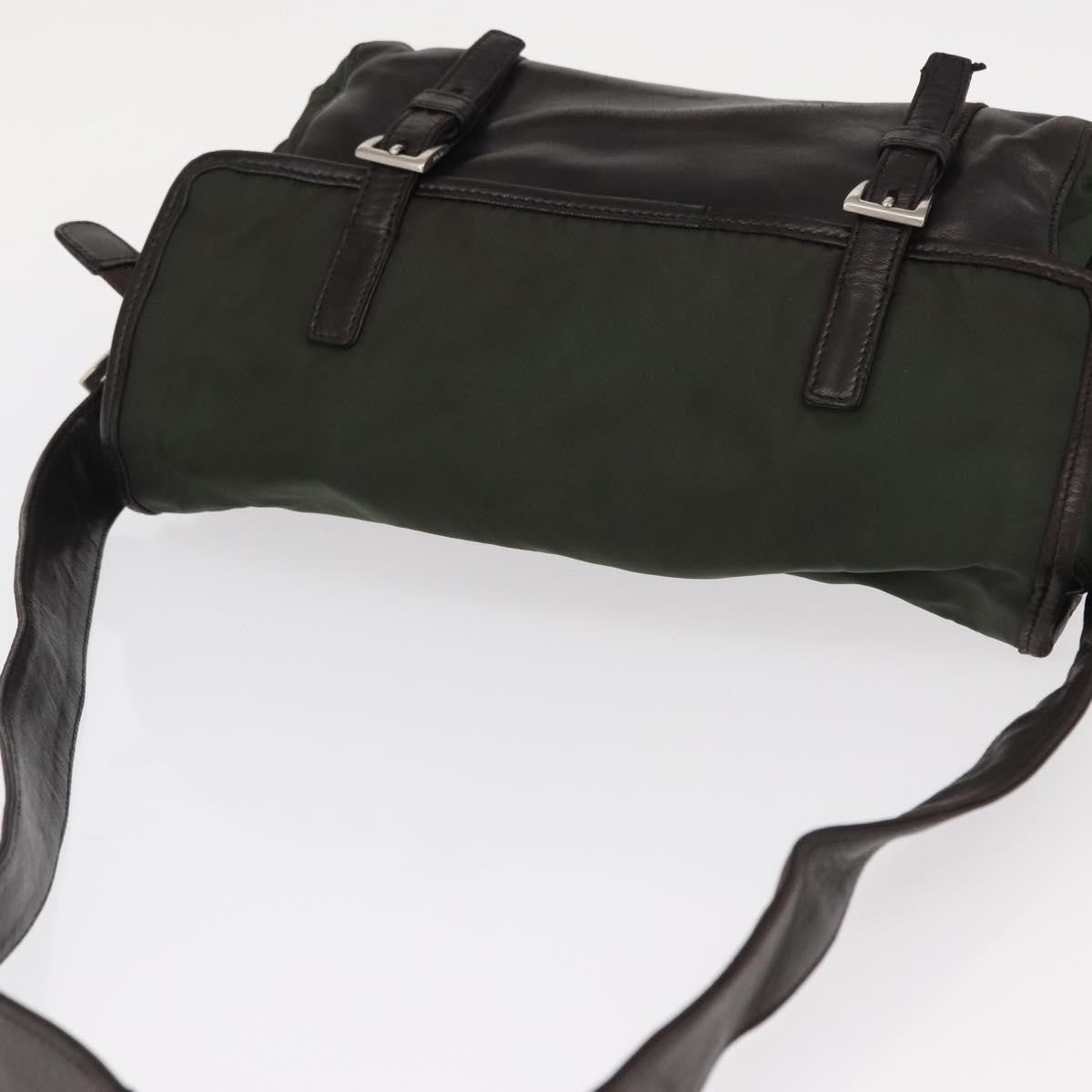 Prada Double Buckle Flap Messenger Bag Tessuto, KHAKI, NYLON, Shoulder bag