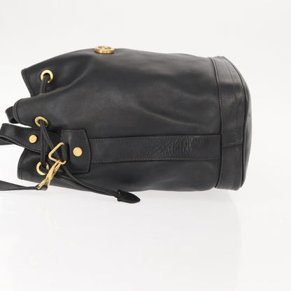 Gucci Vintage Drawstring Shoulder Bag Leather, BLACK, LEATHER, Shoulder bag