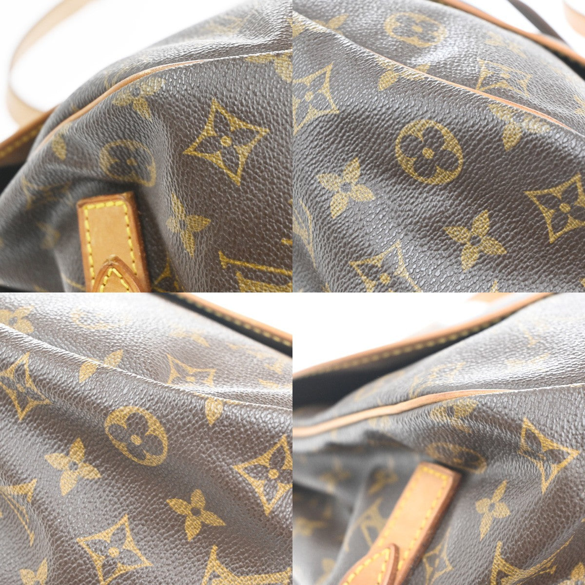 Louis Vuitton Saumur Handbag Monogram Canvas, BROWN, CANVAS, Shoulder bag