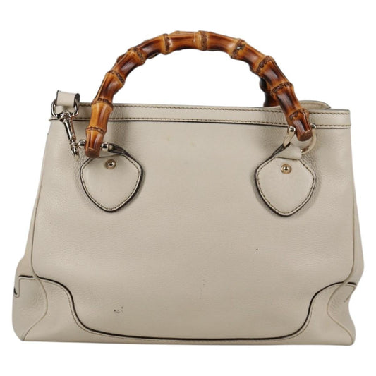 Gucci Diana Bamboo Top Handle Tote Leather, WHITE, LEATHER, Handbag