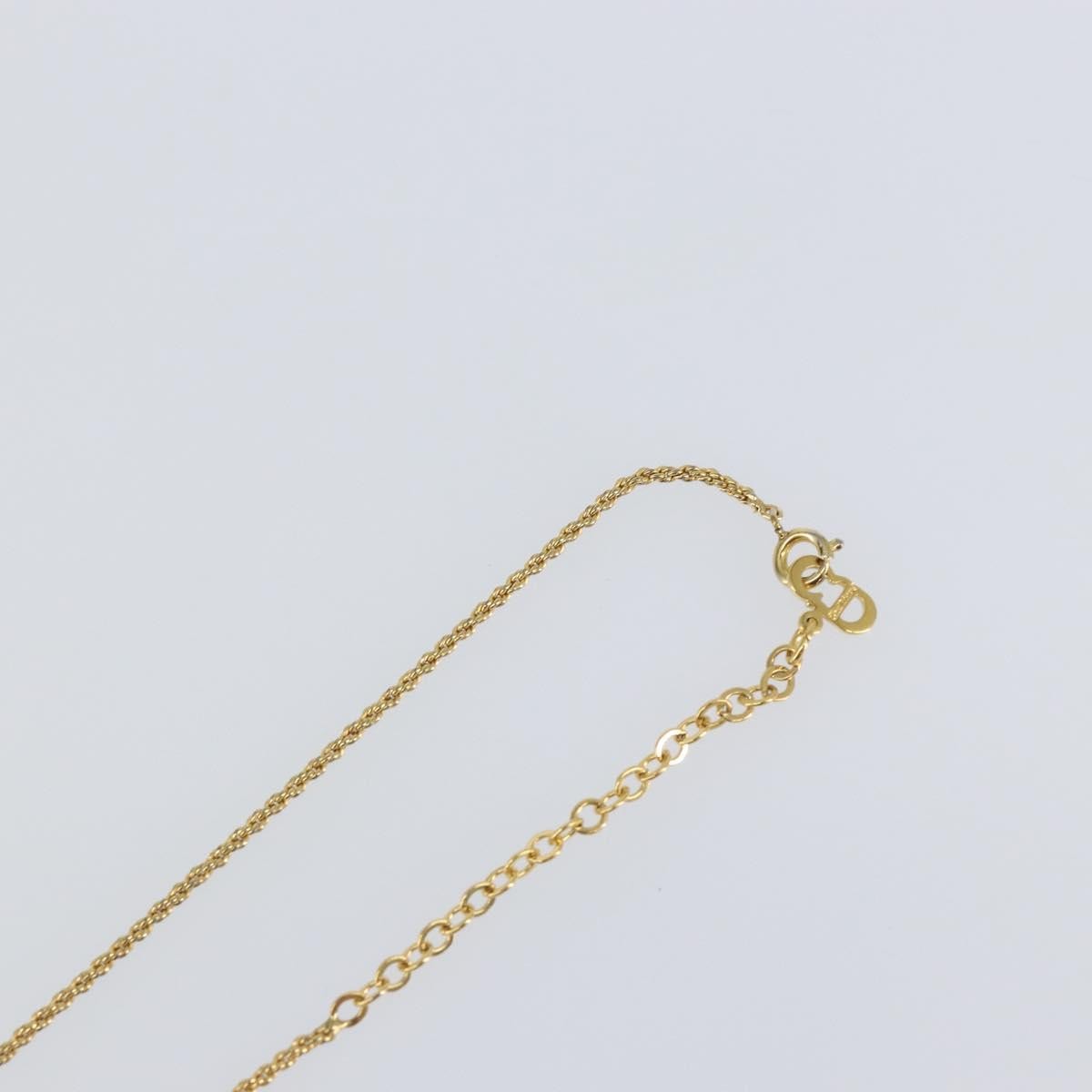Christian Dior CD Round Pendant Necklace Metal, Gold, Metal, Necklace