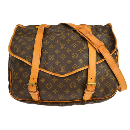 Louis Vuitton Saumur Handbag Monogram Canvas, Brown, Canvas, Shoulder Bag