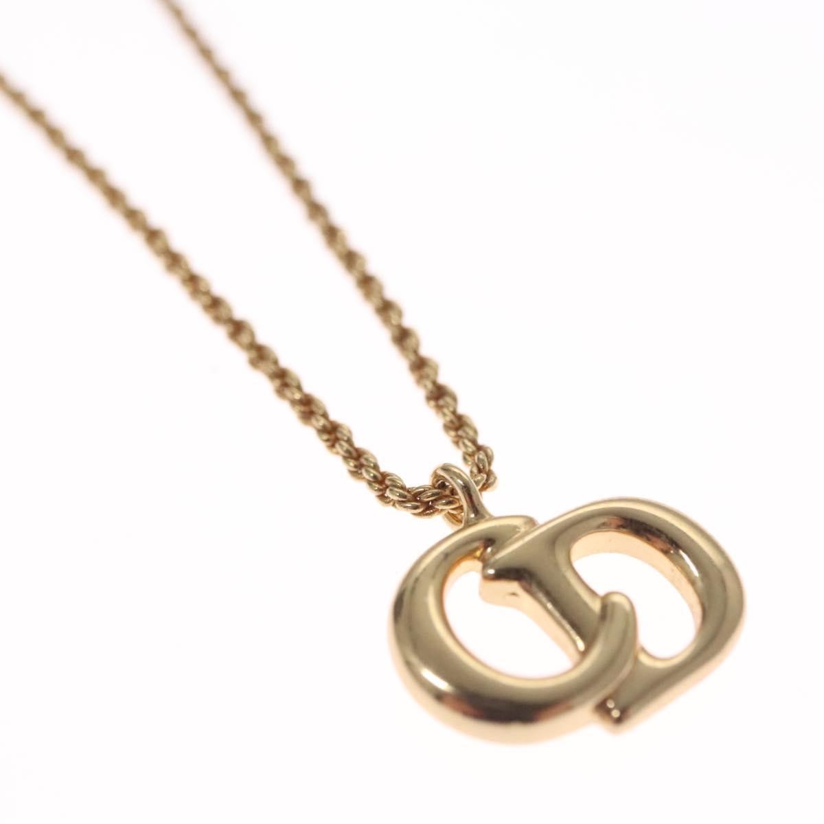 Christian Dior CD Pendant Necklace Metal, GOLD, METAL, Necklace