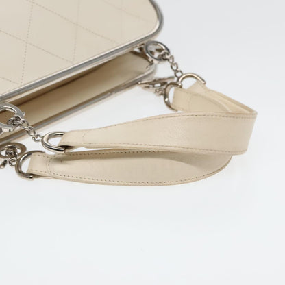 Chanel Ultimate Soft Frame Bag Quilted Calfskin, WHITE, LEATHER, Handbag