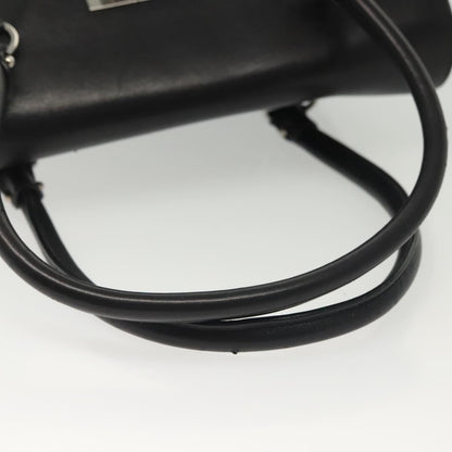 Salvatore Ferragamo Virna Satchel Leather, BLACK, LEATHER, Handbag