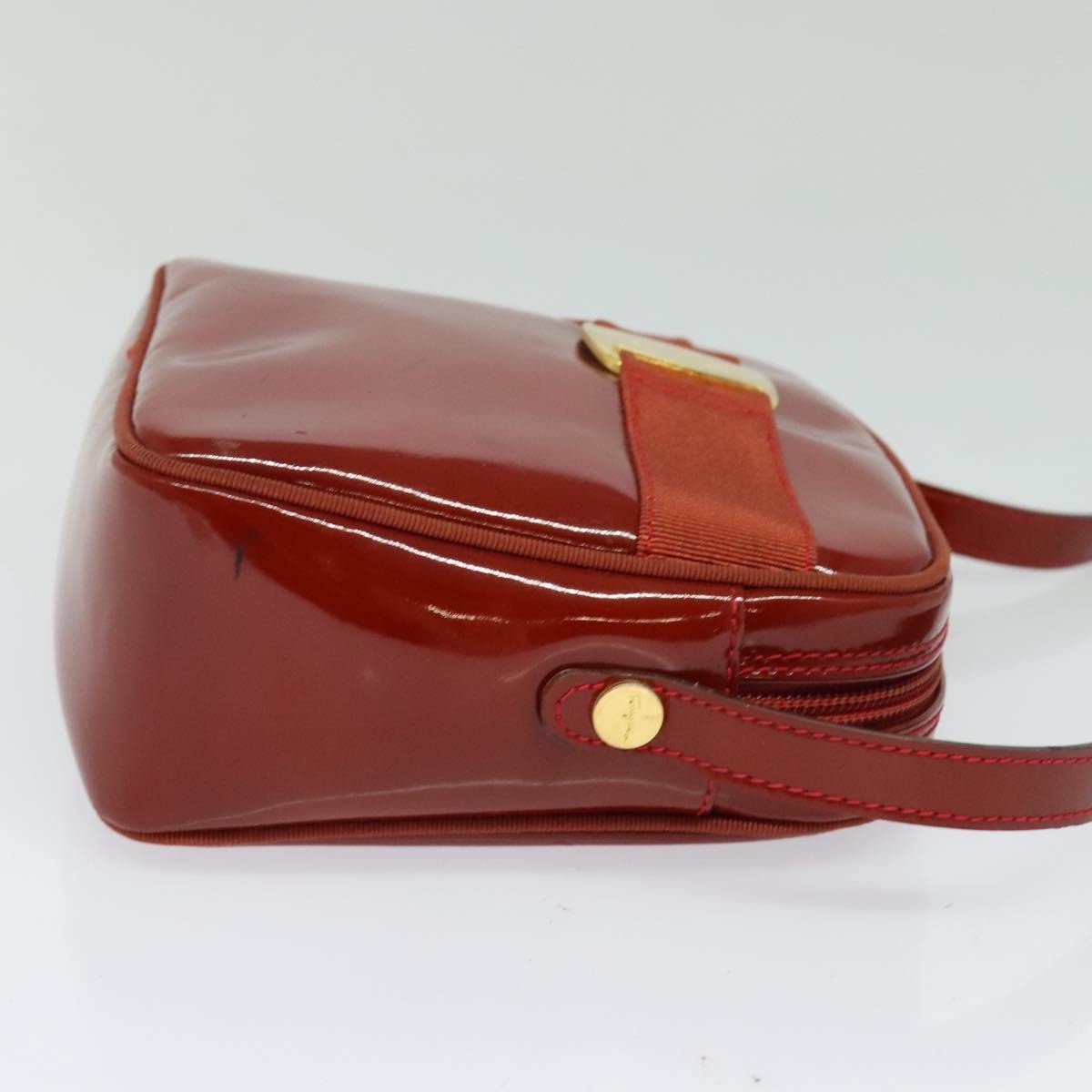 Salvatore Ferragamo Vala Shoulder Bag Patent Leather, RED, PATENT_LEATHER, Shoulder bag