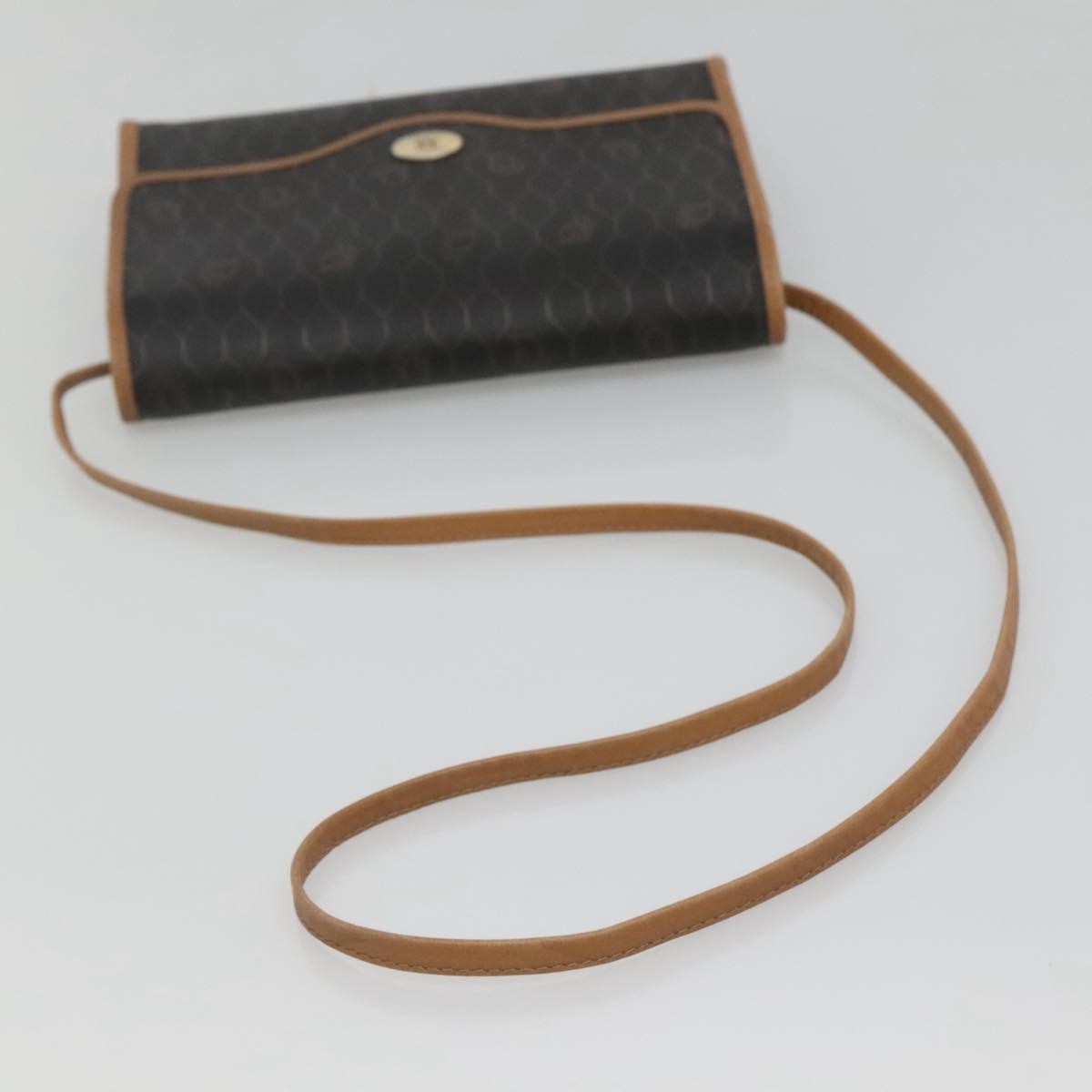 Christian Dior Vintage Honeycomb Flap Crossbody Bag Coated Canvas, BLACK, CANVAS, Shoulder bag