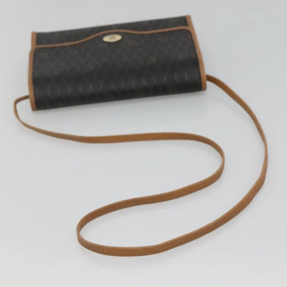 Christian Dior Vintage Honeycomb Flap Crossbody Bag Coated Canvas, BLACK, CANVAS, Shoulder bag