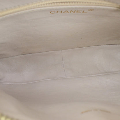 Chanel Vintage Camera Tassel Bag Chevron Lambskin, IVORY, LEATHER, Shoulder bag