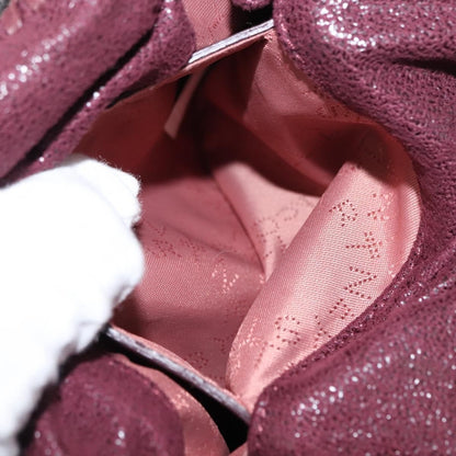 Stella McCartney Falabella Fold Over Crossbody Bag Shaggy Deer, Burgundy, Polyester, Shoulder Bag