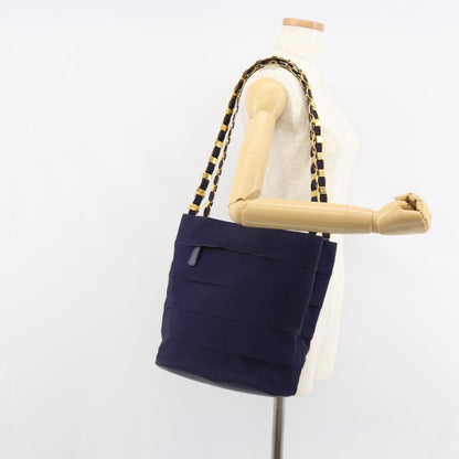 Salvatore Ferragamo Vala Chain Shoulder bag Canvas, NAVY, CANVAS, Shoulder bag