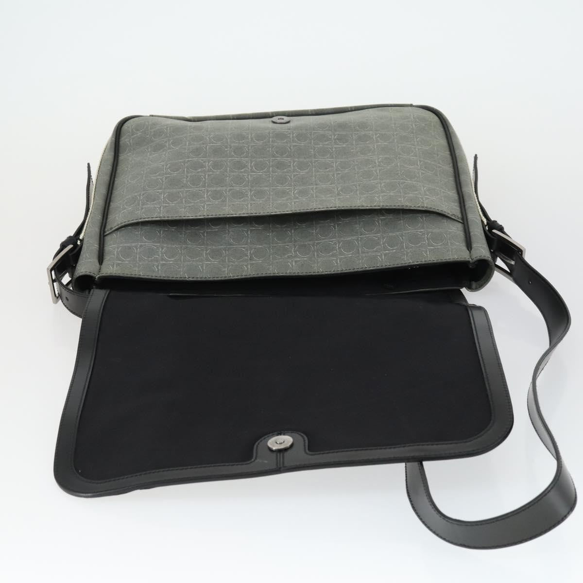 Salvatore Ferragamo Gancini Flap Shoulder Bag PVC, GRAY, PVC, Shoulder bag