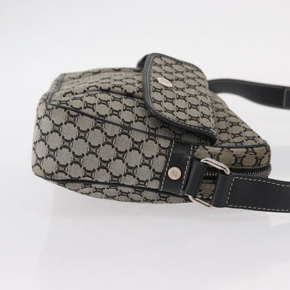 Celine Vintage Macadam Shoulder Bag Canvas and Leather, GRAY, CANVAS, Shoulder bag