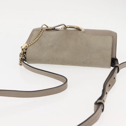 Chloe Faye Shoulder Bag Leather and Suede, BEIGE, SUEDE, Shoulder bag