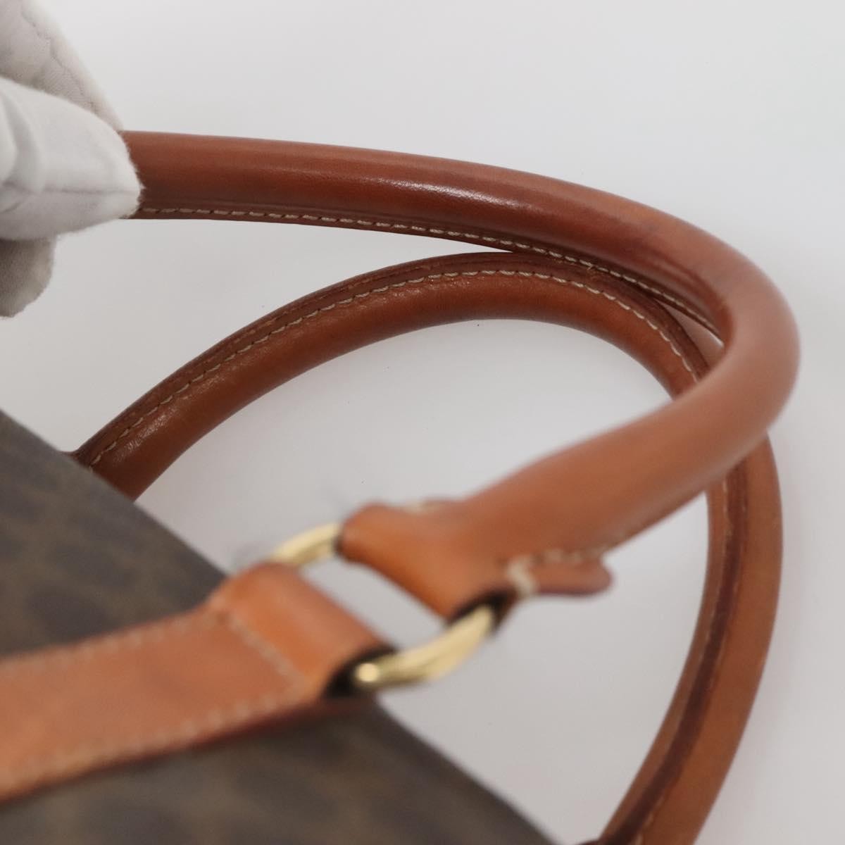 Celine Macadam Handbag Macadam with leather, BROWN, CANVAS, Handbag