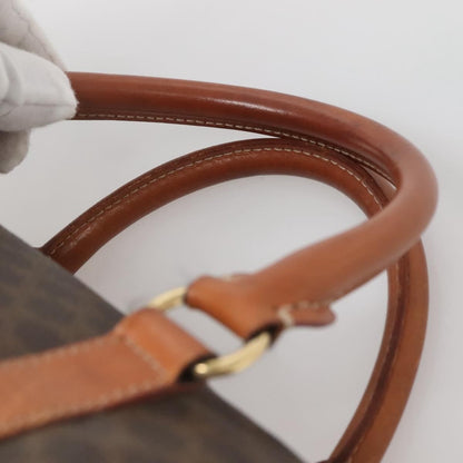 Celine Macadam Handbag Macadam with leather, BROWN, CANVAS, Handbag