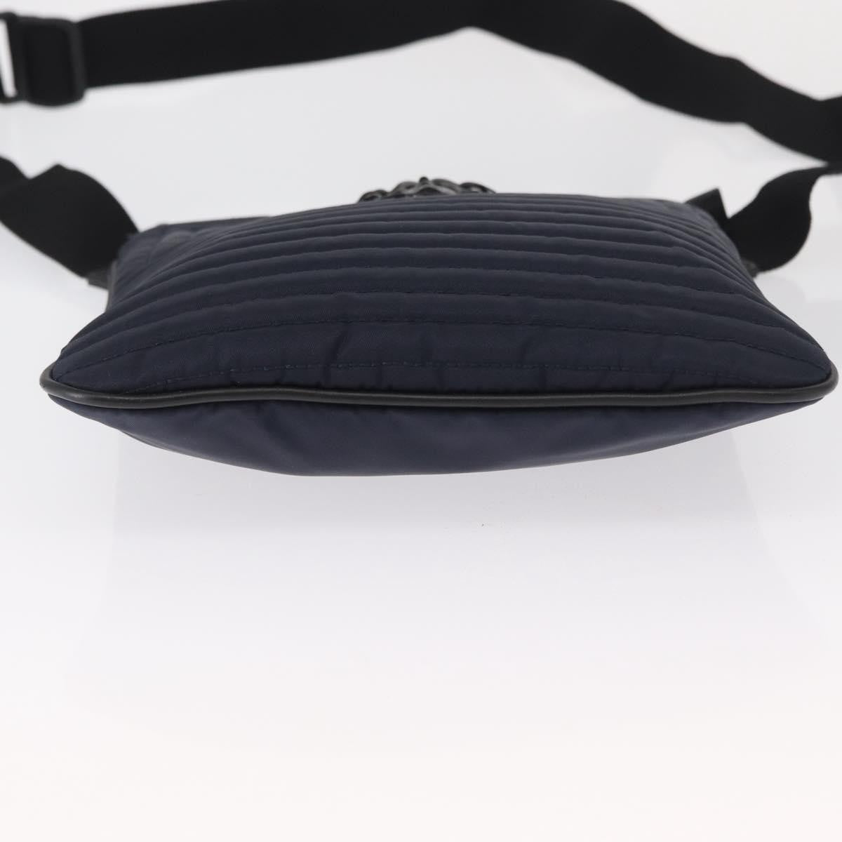 Versace Vintage Shoulder Bag Nylon, Navy, Nylon, Shoulder Bag