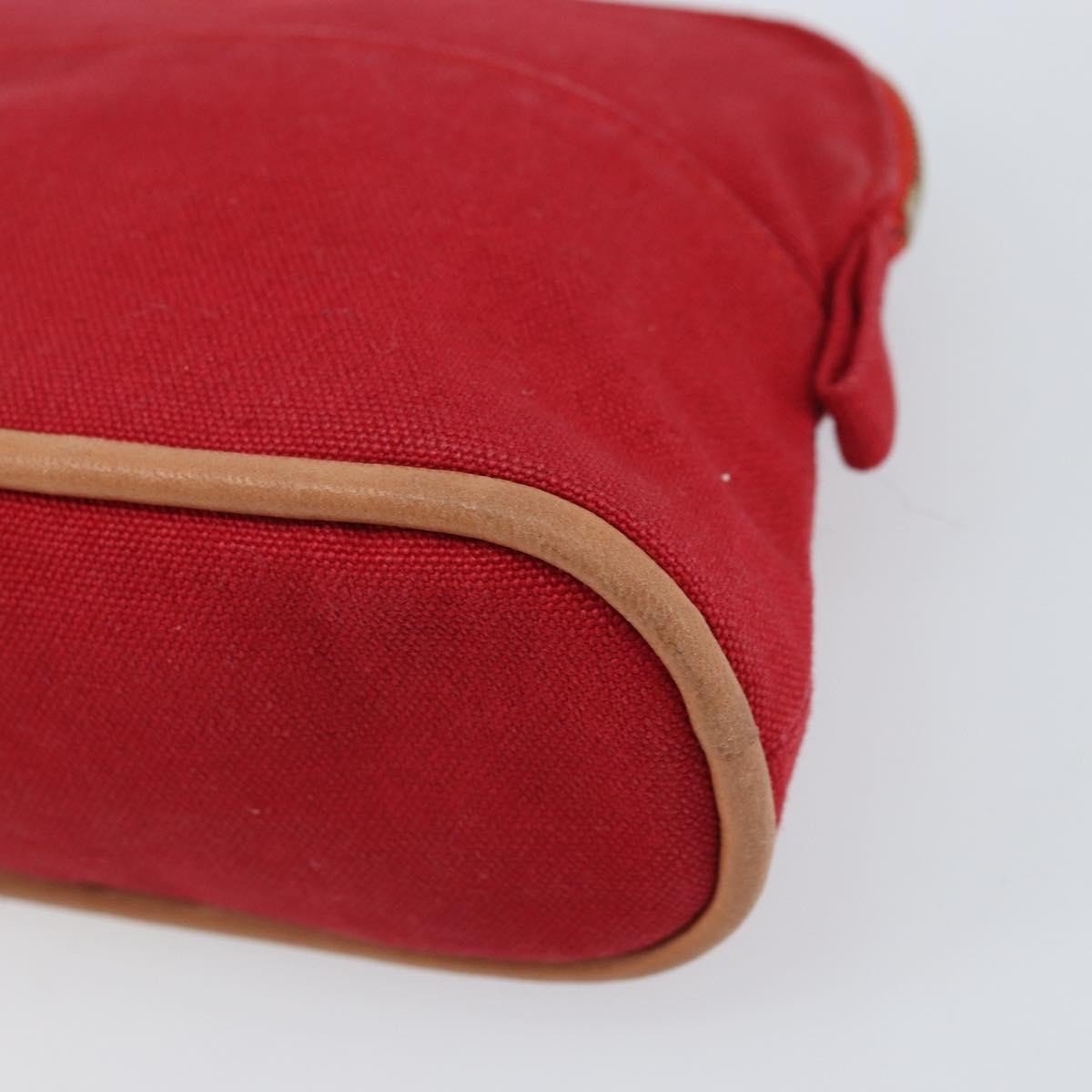 Hermes Bolide Travel Pouch Canvas, RED, CANVAS, Clutche & pouche