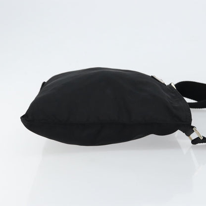 Prada Flat Messenger Bag Tessuto, BLACK, NYLON, Shoulder bag
