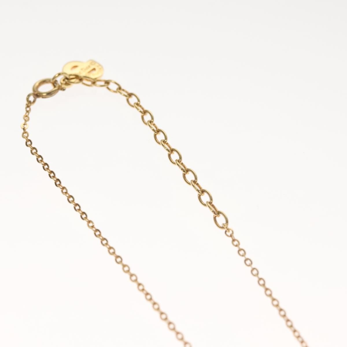 Christian Dior Vintage CD Pendant Necklace Metal with Crystals, GOLD, METAL, Necklace