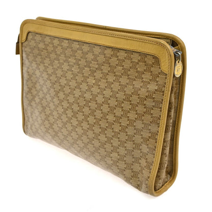 Celine Macadam Pochette Clutch, BROWN, PVC, Clutche & pouche
