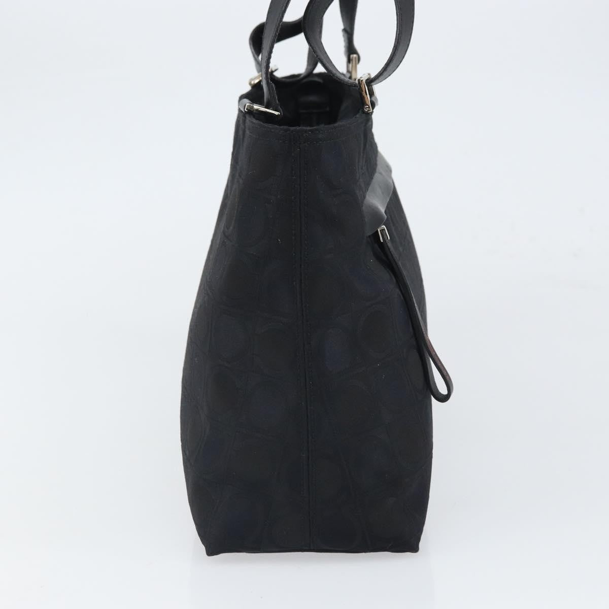 Salvatore Ferragamo Gancini Tote Nylon, BLACK, NYLON, Tote bag