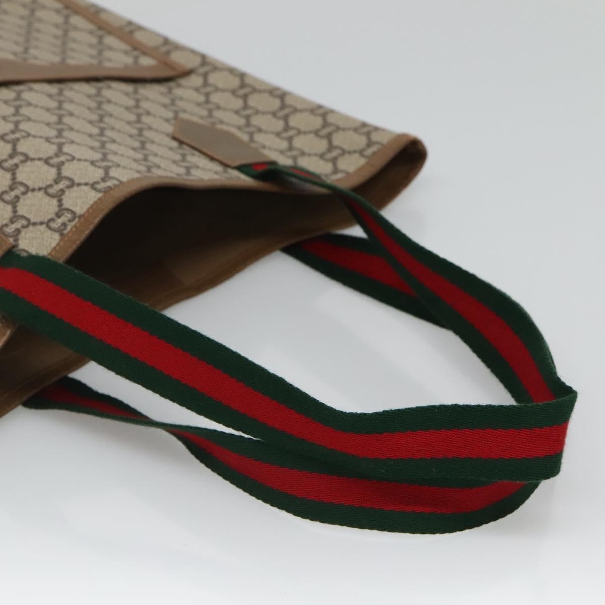 Gucci Vintage Web Strap Tote GG Coated Canvas, BEIGE, CANVAS, Tote bag