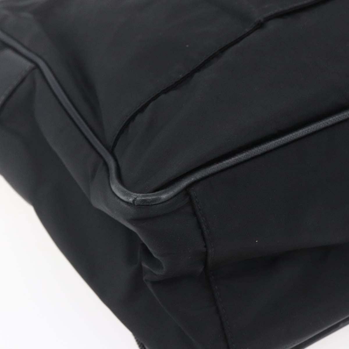 Prada Convertible Front Zip Briefcase Tessuto with Saffiano Leather, Black, Nylon, Briefcase