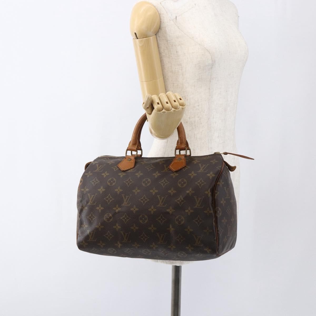 Louis Vuitton Speedy Handbag Monogram Canvas, BROWN, CANVAS, Handbag