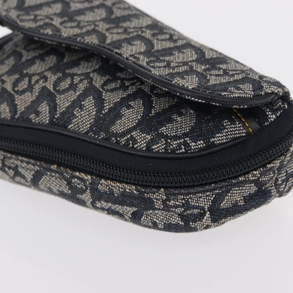 Christian Dior Saddle Zip Pouch Diorissimo Canvas, NAVY, CANVAS, Clutche & pouche