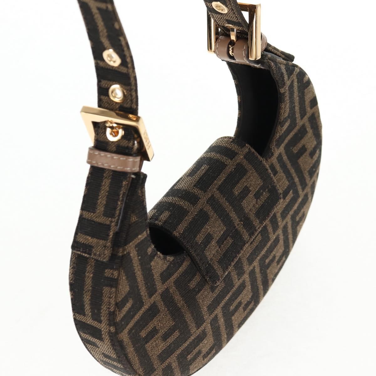 Fendi Cookie Hobo Zucca Canvas, BROWN, CANVAS, Handbag