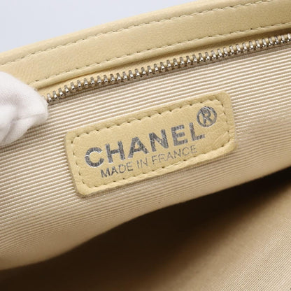 Chanel CC Pochette Quilted Caviar, BEIGE, LEATHER, Clutche & pouche