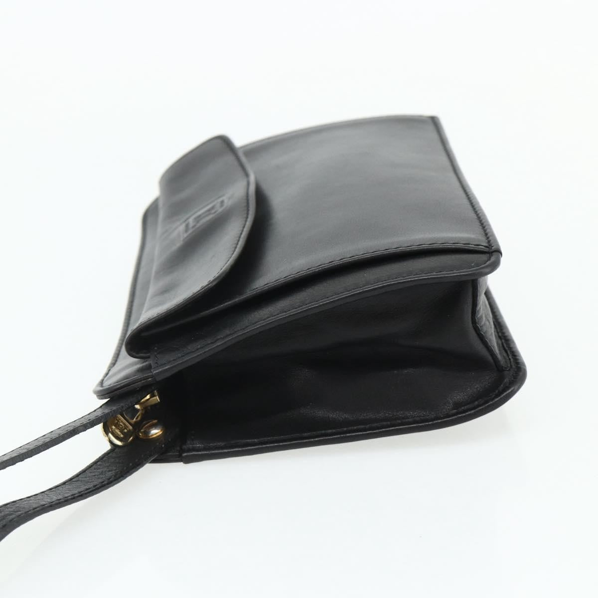 Celine Clutch Bag Leather, Black, Leather, Clutch