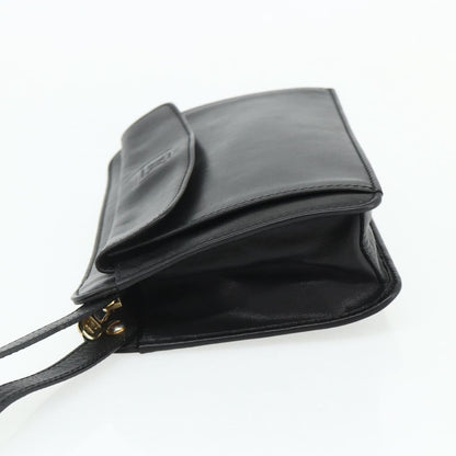 Celine Clutch Bag Leather, Black, Leather, Clutch