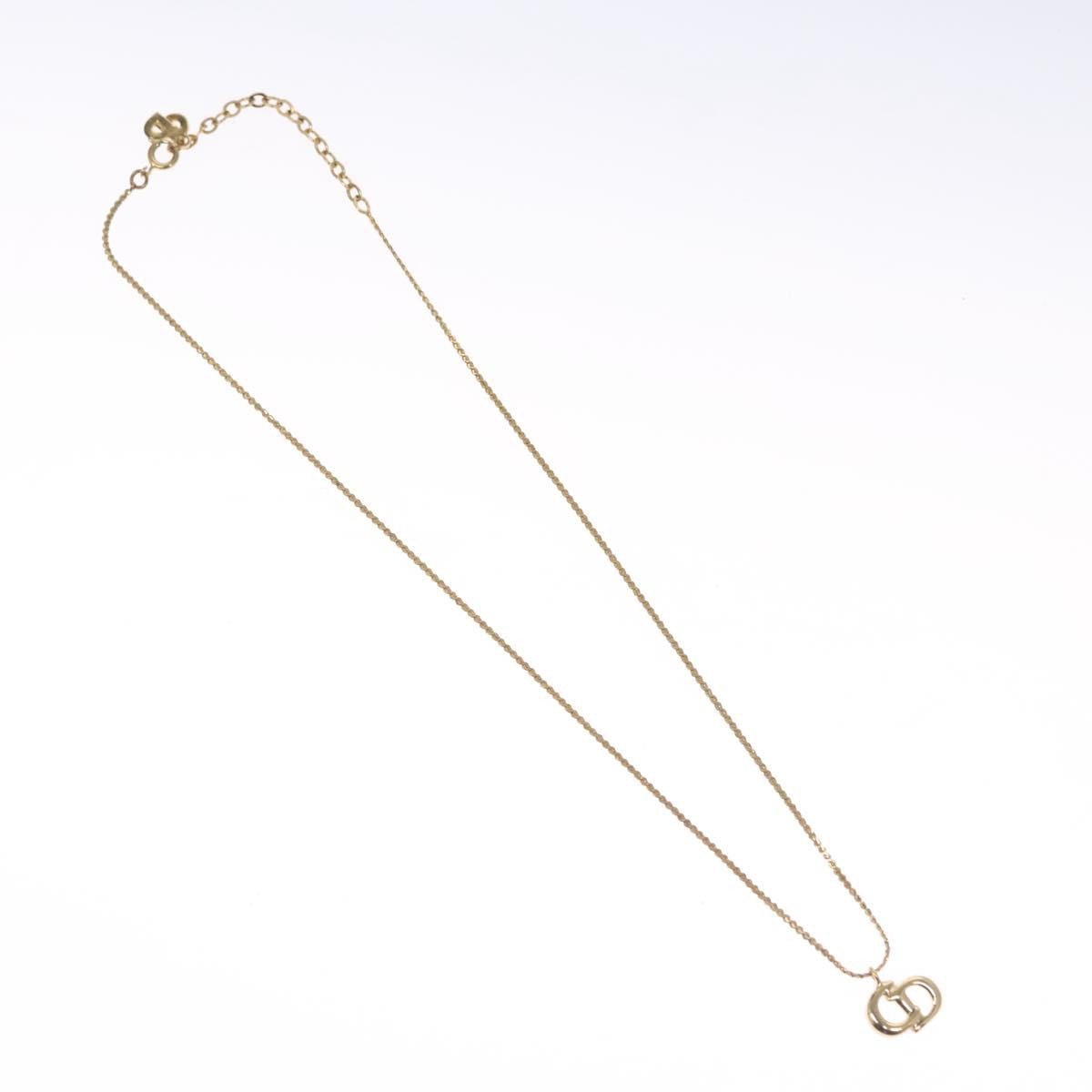 Christian Dior CD Pendant Necklace Metal, GOLD, METAL, Necklace