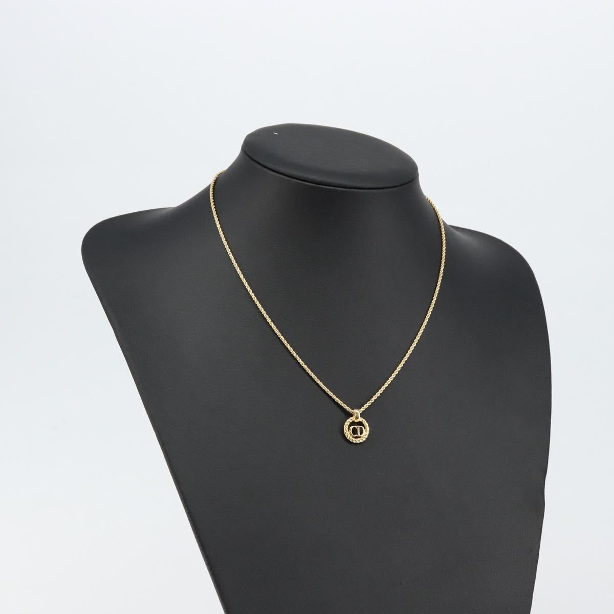 Christian Dior CD Pendant Necklace Metal, GOLD, METAL, Necklace