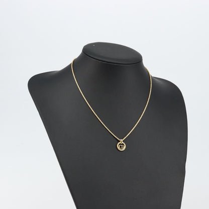 Christian Dior CD Pendant Necklace Metal, GOLD, METAL, Necklace