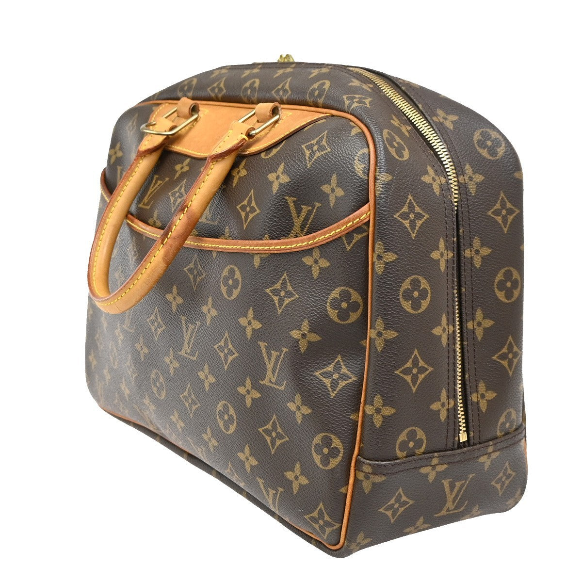 Louis Vuitton Deauville Handbag Monogram Canvas, BROWN, CANVAS, Handbag