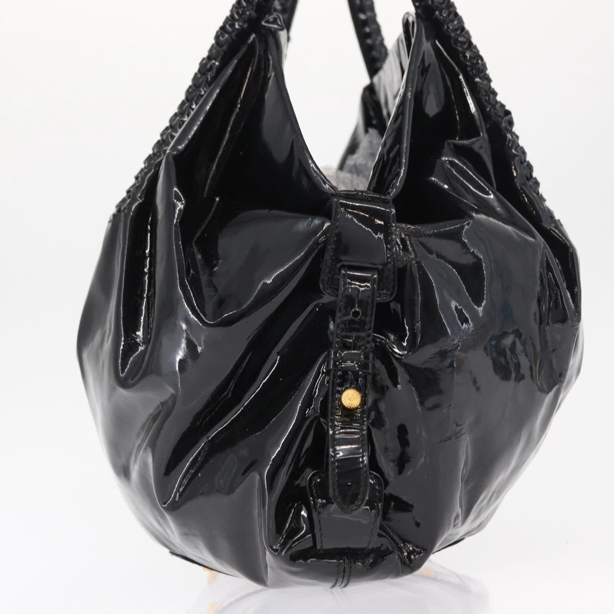 Salvatore Ferragamo Gancini Tote Patent leather, BLACK, PATENT_LEATHER, Tote bag
