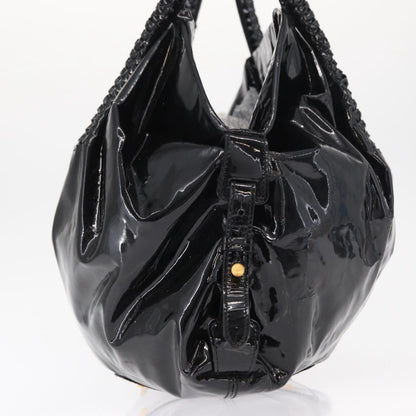 Salvatore Ferragamo Gancini Tote Patent leather, BLACK, PATENT_LEATHER, Tote bag