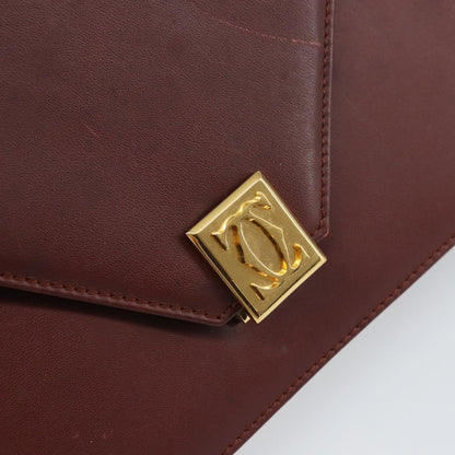 cartier Must de Cartier Shoulder Bag Leather, BURGUNDY, LEATHER, Shoulder bag