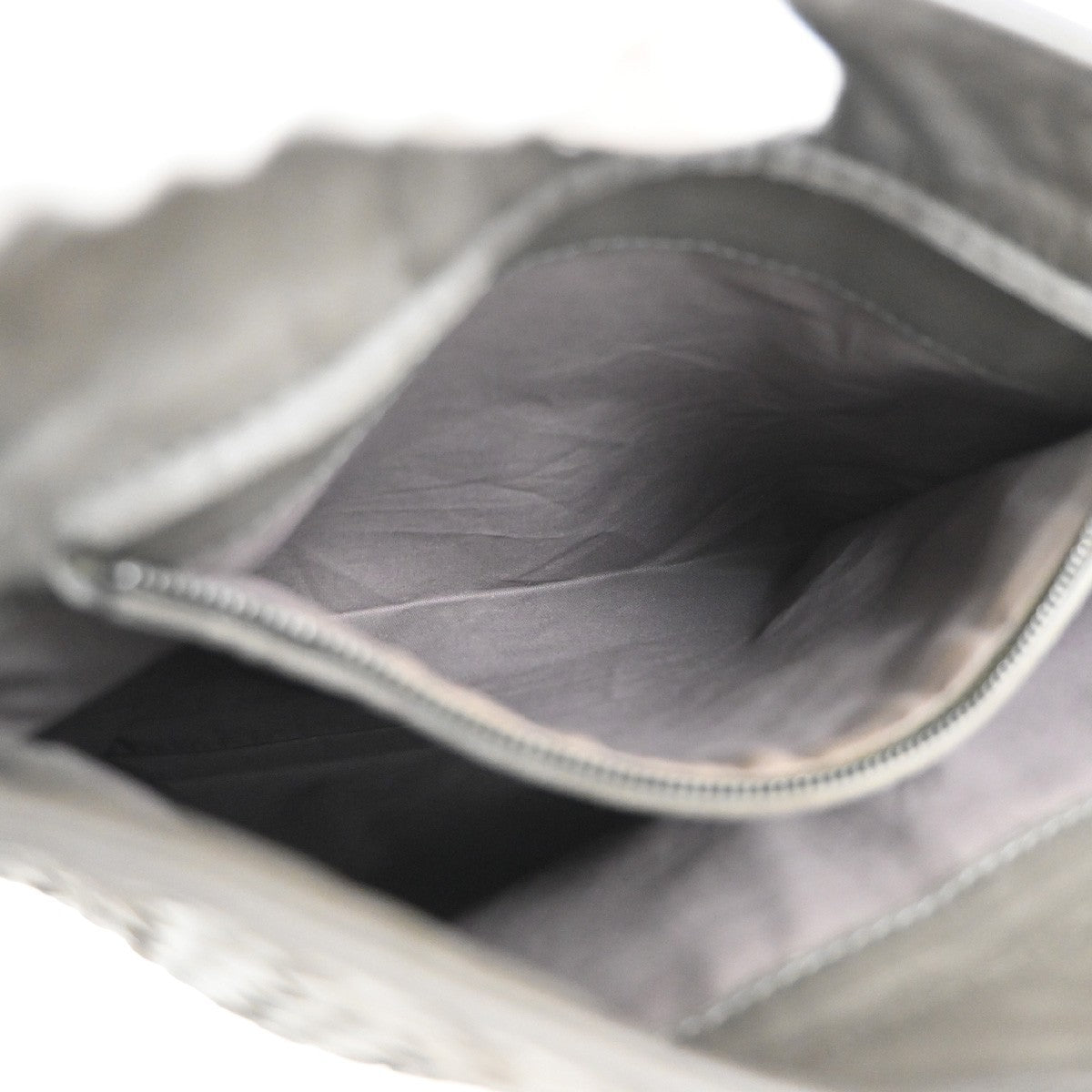 Bottega Veneta Flat Messenger Bag Intrecciato Nappa, GRAY, LEATHER, Shoulder bag