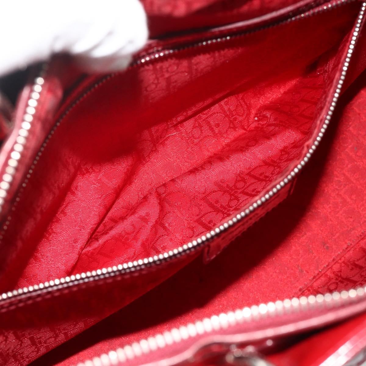 Christian Dior Lady Dior Bag Cannage Quilt Patent, Red, Patent Leather, Handbag